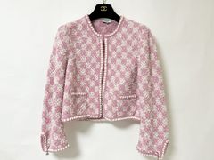 CHANEL シャネル レディース ノーカラー ジャケット ココボタン ピンク サイズ：40 P75029K10754  美品