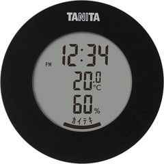 【数量限定】マグネット 卓上 ブラック デジタル 湿度 TT-585 温度 時計 BK 温湿度計 タニタ