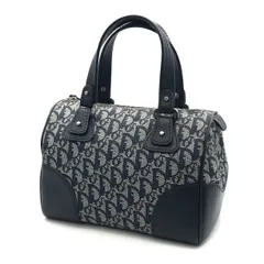 【倉吉店】Christian Dior | クリスチャンディオール ボストンバッグ トロッター柄 ミニボストンバッグ ネイビー 【122】