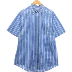 古着 ブルックスブラザーズ Brooks Brothers 346 マルチストライプ 半袖 ボタンダウン ストライプシャツ メンズM相当/eaa553869