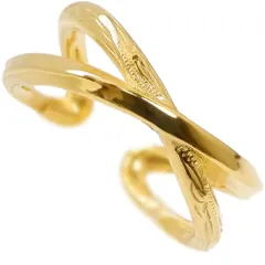 リング 指輪 ハワイアンジュエリー イヤーカフ イヤカフ 2連風 レディース メンズ つけっぱなし サージカルステンレス 記念日 誕生日 プレゼント ギフト イエローゴールド ropr12g