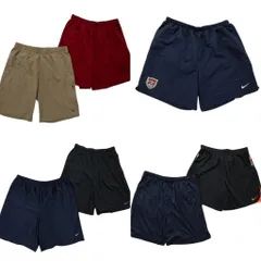 古着卸 まとめ売り ナイキ NIKE ショートパンツ 7枚セット (メンズ 2XL ) スウォッシュロゴ ウーブン イージーパンツ 中古 古着 NA4623