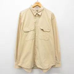 XL/古着 長袖 シャツ メンズ 00s コーデュロイ 大きいサイズ コットン ベージュ カーキ 25feb06 中古 トップス