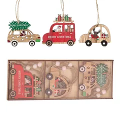 【特価商品】飾り付け デコレーション クリスマスツリー飾り 9個セット ギフトタグ 雪だるま トナカイ サンタクロース クリスマスオーナメント (セットA) 木製 オーナメント クリスマスツリー