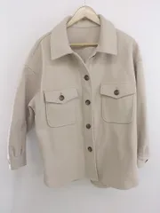 ◇ moment+ モーメントプラス オーバーサイズ ニットメルトン 長袖 CPOジャケット サイズS ベージュ レディース E  【1303200007343】