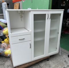 食器棚　キッチン収納　コンセント付き　ホワイト　　白【店舗まで引き取り限定価格】【配達の場合ご相談ください】