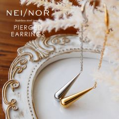 【新品】 Nei/nor ピアス お肌に優しい つけっぱなしok サージカルステンレス 316L ジェンダーレス ファッション アクセサリー 錆に強い 変色しにくい スキンジュエリー 贈り物 プレゼント ゴールド シルバー ネイナー NnP-0117