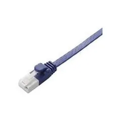 エレコム ツメ折れ防止 LANケーブル Cat6A準拠 フラット 5m ブルーメタリック LD-GFAT/BM50