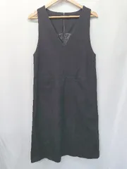 ◇ ⊇ URBAN RESEARCH ROSSO ロッソ 秋冬 Vネック 膝下丈 ジャンパースカート サイズ38 ブラック系 レディース E  【1507010013796】