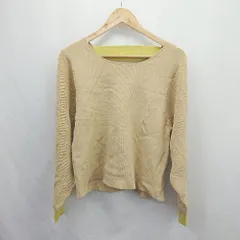 ◇ ⊇ null. ヌル ニット系 長袖 カットソー サイズF ベージュ系 レディース E  【1507030010478】