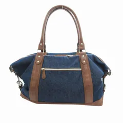 メンズビギ MEN'S BIGI トートバッグ デニム ベルト インディゴブルー 茶 ブラウン /HO□ 0405のサムネイル