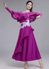 発表会　ダンスパーティーにも最適！スタンダードドレス　胸パッド付き♪ 練習着にも