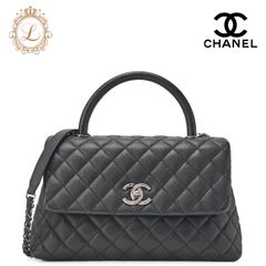 CHANEL シャネル 　ショルダーバッグ　 マトラッセ 　ココハンドル 　2WAY　ハンドバッグ 　キャビアスキン×リザード 　黒　 シルバー金具　 レディースバッグ　ブランド【中古】【送料無料】