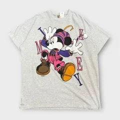 Disney Vintage Mickey Mouse 90s キャラクターTシャツ ディズニー ミッキーマウス シングルステッチ 半袖Tシャツ グレー 3X Made In CANADA カナダ製