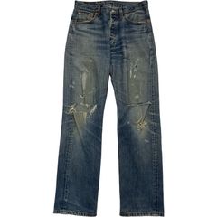 00s UK製 LEVIS 501 ダメージ ペイント加工 デニム パンツ