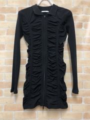 【中古】 SLY スライ FRONT ZIP GATHER CUT ワンピース ブラック 1 111428852