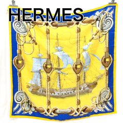 【正規品】 HERMES カレ 90 シルクスカーフ tribord 帆船 エルメス