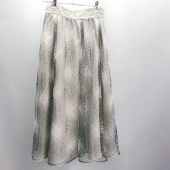 ◇ Θ PROPORTION BODY DRESSING チュール チェック柄 ロング フレアー スカート サイズM グレー系 レディース E  【1411210001708】