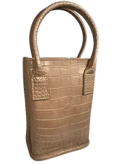 【Rebecca】 2WAY ミニバッグ 縦型 牛本革 クロコ型押し レディース JT-24293ミンクベージュ 牛革 本革 レザー クロコ クロコダイル 型押し バッグ BAG ショルダー