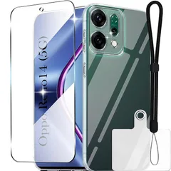【1枚ガラスフィルム+1個ケース】対応OPPO Reno14 5Gフィルム + OPPO Reno14 5G ケースセット 日本製 9H硬度 強化ガラス 耐衝撃・指紋防止・撥油性・反射低減・飛散防止 TPU透明ケース 落下防止・黄変防止・滑り止め・簡単着脱 1