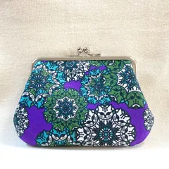 親子がま口財布（猫の結晶柄）