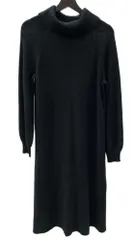 ブルーレーベルクレストブリッジ BLUE LABEL CRESTBRIDGE 三陽商会 ハイネック ニット ロング バックデザイン リボン ジップアップ BLACK 黒 55J79-643-09 ワンピース ブラック SIZE38 104LT-90