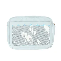 ☆ ブルー ☆ 痛バッグ ショルダー 軽量 クリア gbag4133 痛バッグ ショルダーバッグ クリアバッグ ビニール 痛バ ポケット 痛バック トートバッグ ショルダーバック 学生 バッグ バック かばん メッセンジャーバッグ アレンジ 軽量 女の子