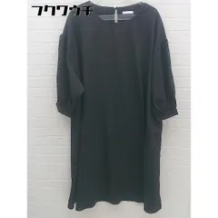 ◇ merlot plus メルロープリュス 七分袖 膝下丈 ワンピース ブラック レディース 【中古】 【1101200004511】のサムネイル
