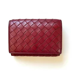 ボッテガヴェネタ　BOTTEGA VENETA 三つ折り財布　ボルドー