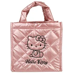 ハローキティ メタリック キルティング 手さげバッグ ミニトート キューブバッグ ハンドバッグ ピンク レディース 女子 サンリオ sanrio キャラクター