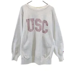チャンピオン 90s 刺繍タグ REVERSE WEAVE リバースウィーブ USA製 オールド カレッジ 長袖 スウェット トレーナー XL グレー系 Champion 裏起毛 メンズ