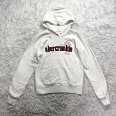 アバクロ パーカー ABERCROMBIE ホワイト カジュアル 刺繍 フーディー XL