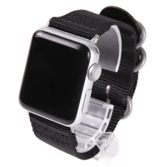 Apple Watch 対応ベルト コンパチブル 時計バンド NATOベルト アップルウォッチ交換ストラップ iWatch 38mm 40mm 41mm 42mm 44mm 45mm Watch S [ブラック(銀バックル)] [42mm/44mm/45mm]