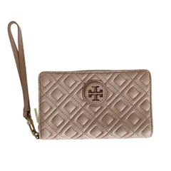 美品 TORY BURCH トリーバーチ  レザー キルティング ラウンドファスナー ウォレット 財布 コインケース カードケース ピンク レディース 古着 中古 USED