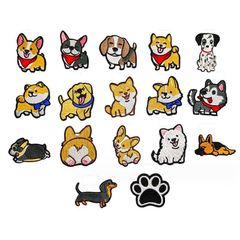 【数量限定】17枚セット おしゃれ 犬 補修 刺繍 物 アップリケ DIY ワッペン 女の子 アイロン 男の子 かわいい GOODCHI 装飾