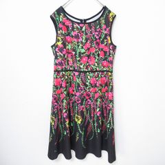 極美品】スーパービューティー ワンピース 花柄 ロング Aライン 42 XL