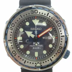 セイコー SEIKO PADI プロスペック マリーンマスター ツナ缶 腕時計 クォーツ アナログ デイデイト SBBN039 文字盤ネイビー シルバーカラー ウォッチ ■SM3のサムネイル