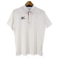 ミズノ ポロシャツ 半袖 スポーツウエア トップス 白 メンズ Mサイズ ホワイト Mizuno 【中古】
