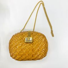 COURREGES ラタンショルダーバッグ　クレージュ：x0378