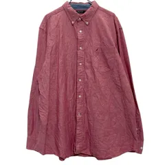 NAUTICA 長袖 無地シャツ XXL レッド系 ノーティカ シンプル ワンポイントロゴ ビッグサイズ 古着卸 アメリカ仕入 a701-7398