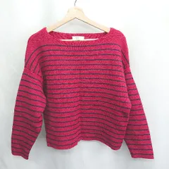 ◇ ⊇ niko and … ニコアンド ボーダー柄 長袖 ニット サイズ4 レッド系 レディース E  【1412090054709】