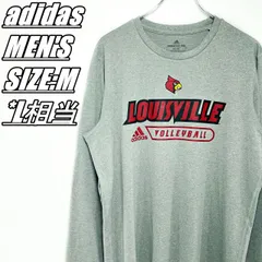 【US古着】adidas　アディダス　ルイビル大学バレーボール　プリントロンT　メンズ　サイズ表記M　L相当　グレー