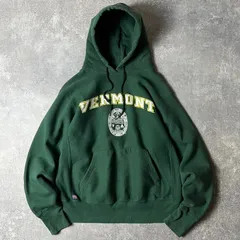 90s USA製 Cotton Exchange 2段 カレッジ プリント RWタイプ スウェット フード パーカー S / 90年代 アメリカ製 オールド リバース トレーナー