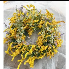 クリスマスローズとラナンキュラスの春のお花リースビオラユキヤナギ母の日