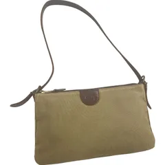 IL BISONTE ショルダーバッグ カーキ レザー×キャンバス ショルダーバッグ メンズ 【中古】 12509K213