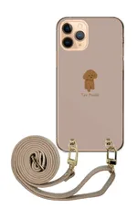 Galaxy S21 5G SC-51B SCG09 ギャラクシーS21 スマホケース スマホショルダー トイプードル プードル かわいい ワンポイント レザーベルト ストラップ 調節可能 130cm  カラー01