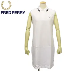 FRED PERRY (フレッドペリー) D7200 SLEEVELESS FRED PERRY DRESS スリーブレス ポロシャツ レディース FP549 567WHITE/NAVY 10