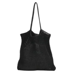 ☆ ブラック ☆ cache cache カシュカシュ ラメ糸編みトートバッグ cachecache カシュカシュ トートバッグ ラメ糸 トートバック トート 手提げ 肩掛け サブバッグ サブバック クロッシェトートバッグ 折り畳み 折りたたみ クロッシェ