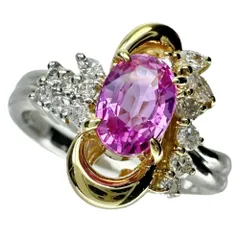 17号 ピンクサファイア 1.10ct ダイヤモンド 0.29ct リング・指輪 Pt900プラチナ/K18ゴールド 18金 7.5g レディース 【中古】【真子質店】【NN】