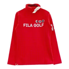 サイズ：M FILA GOLF フィラゴルフ  裏起毛 タートルネック 長袖Tシャツ 総柄 レッド系 [240101469477] ゴルフウェア レディース ストスト